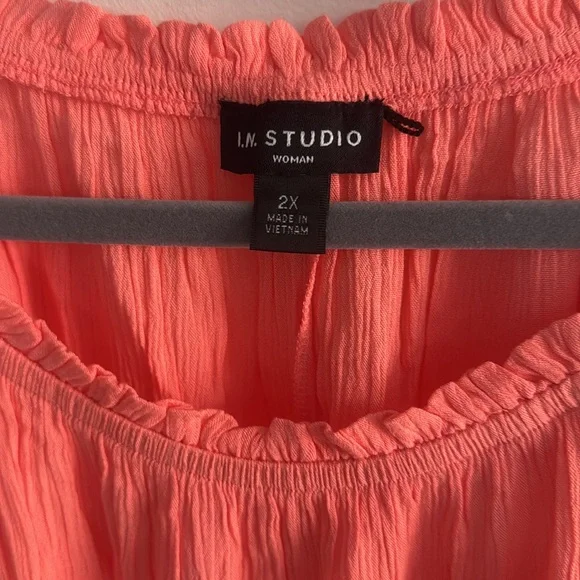 I.N. Studio Coral Blouse s. 2X new w tags - Picture 3 of 5